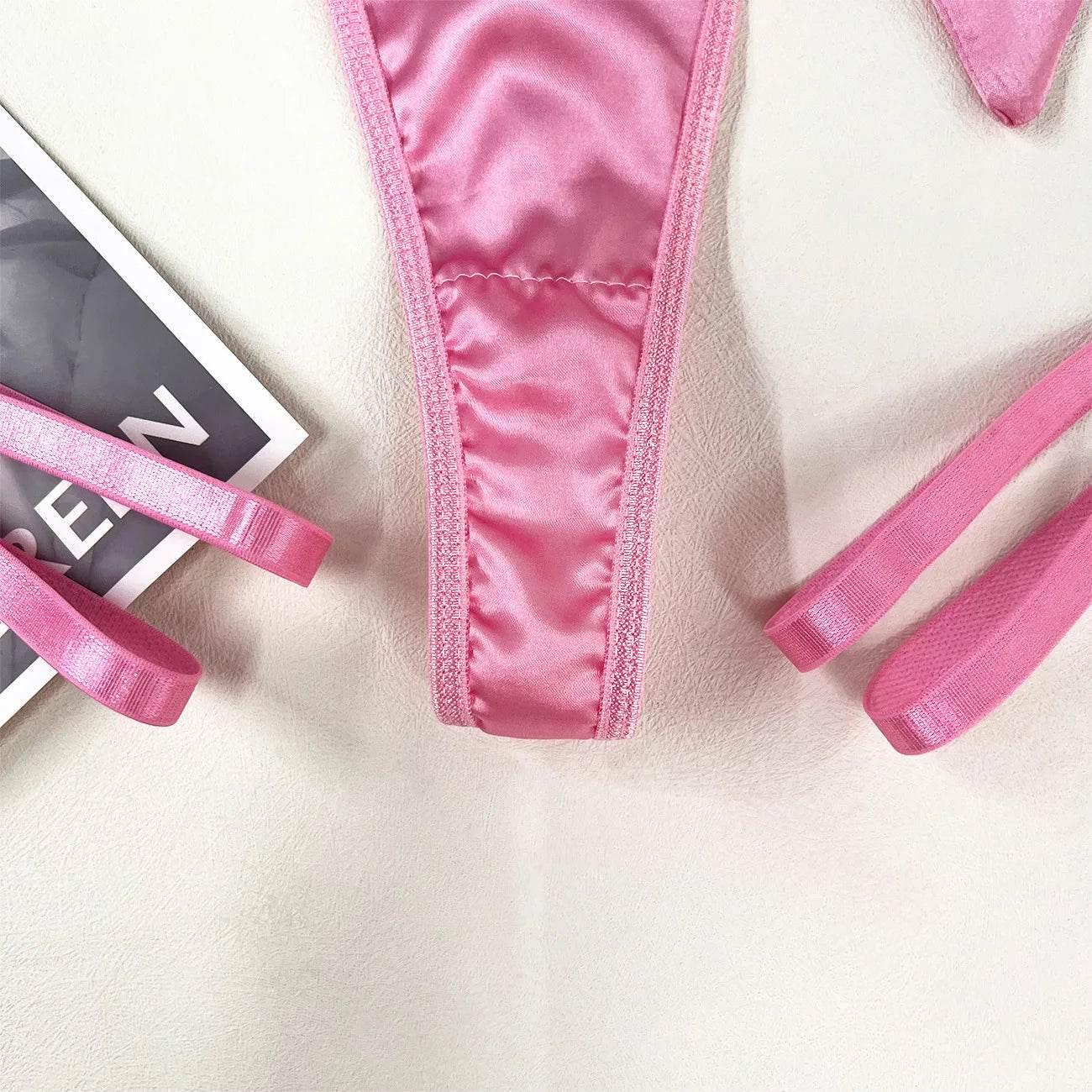 Bowknot Lingerie Open Bra Lace Up - Empire P.E