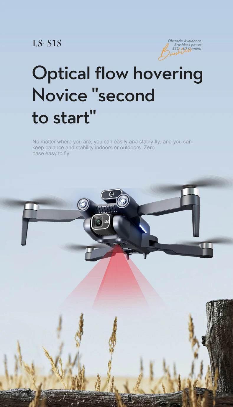 New S1S Mini Drone Caméra 8K Professional Brushless Motor Dron Obstacle Avoidance HD Dual Camera Foldable Quadcopter Toys - Empire P.E