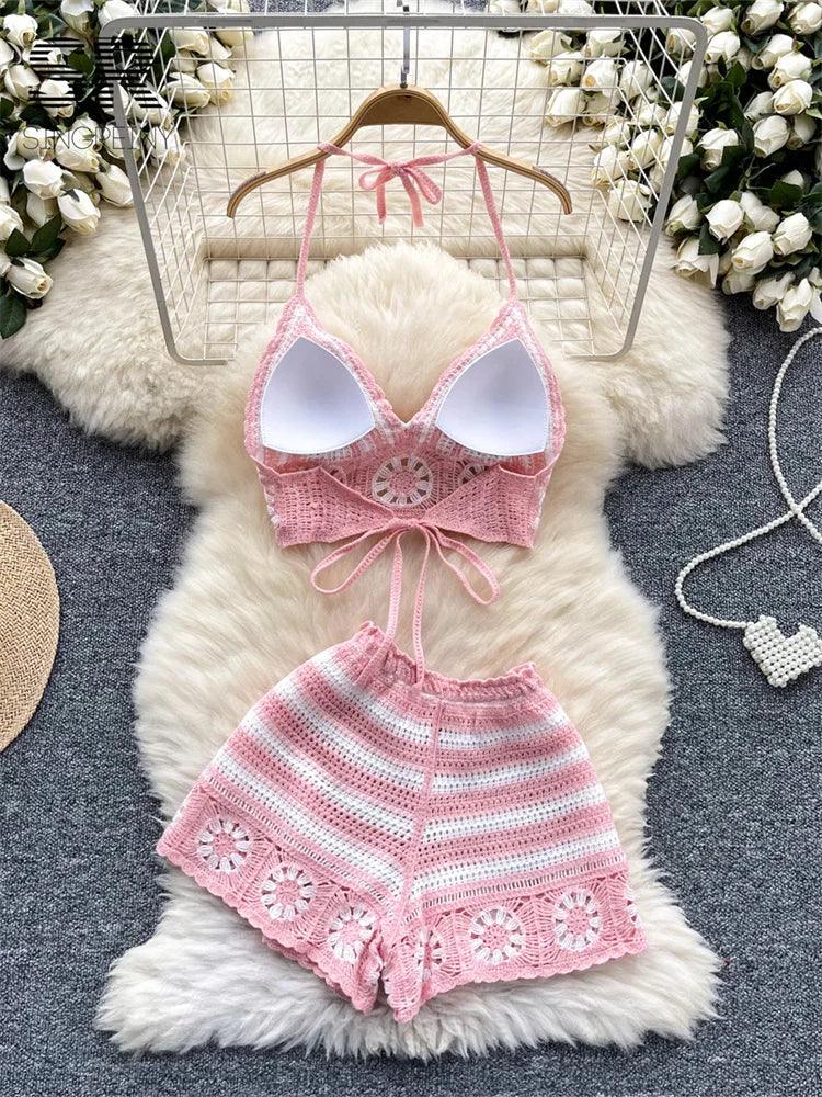 Beach Vacation Knit 2pcs Suits