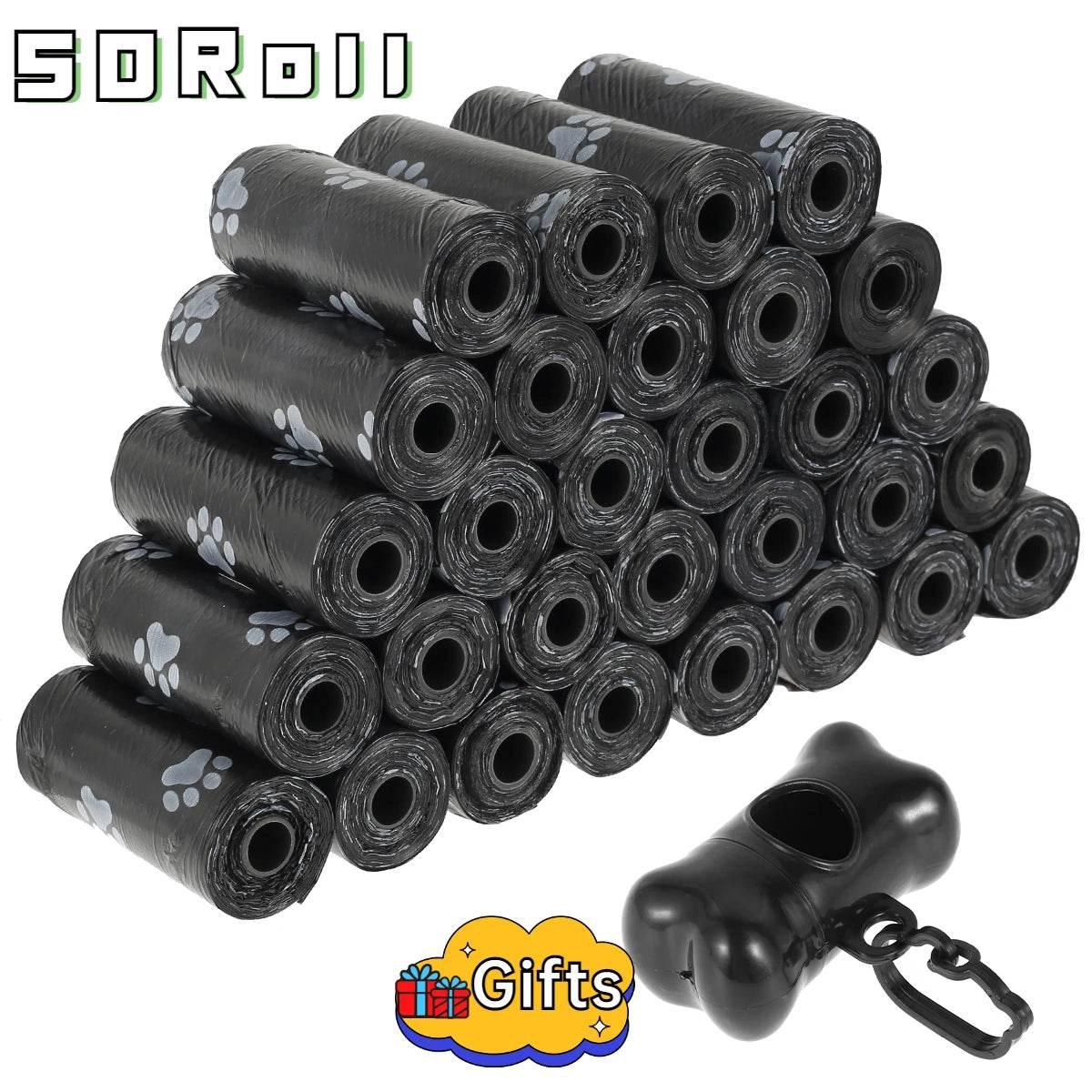 10/30/50Roll Dog Poop Bags Disposable Pet Waste Bags Dog Waste Bags Design Pet Poop Clean Pick Up Bone Bag Dispenser Tools - Empire P.E