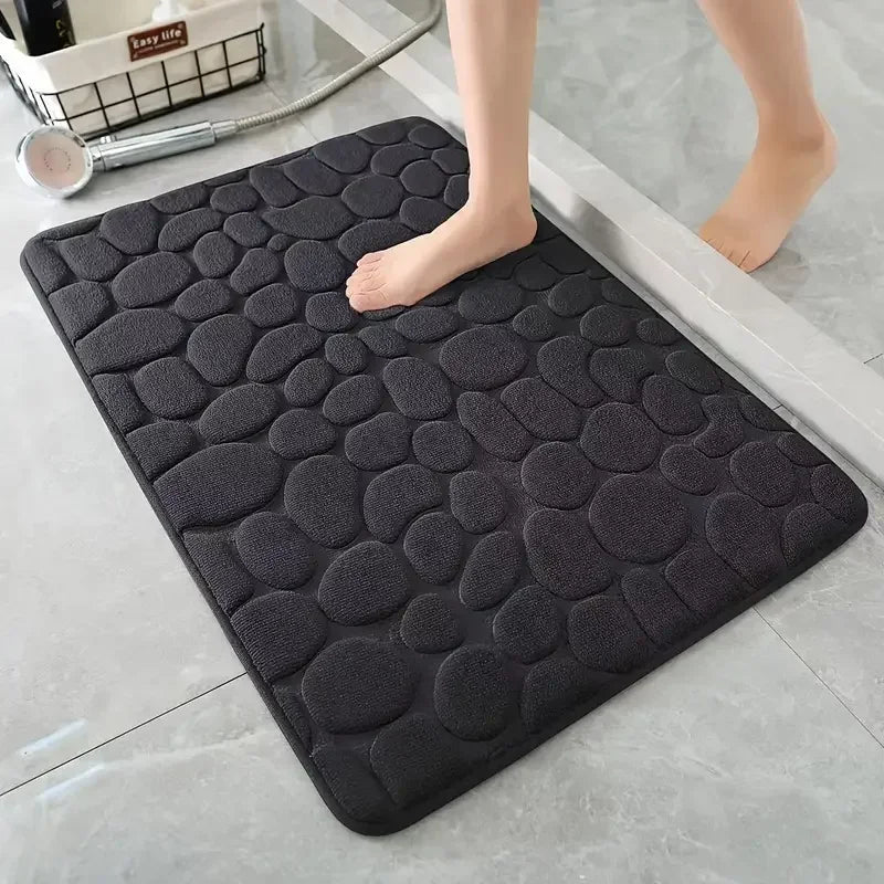 3D Non Slip Bathroom Mat Cobblestone Embossed - Empire P.E