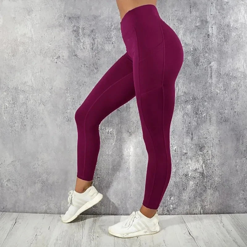 Yoga Fitness Women Leggings High Waist Tights with Pocket Gym Workout Running Stretchy Sexy Butt Liftting Casual Skinny Pants - Empire P.E