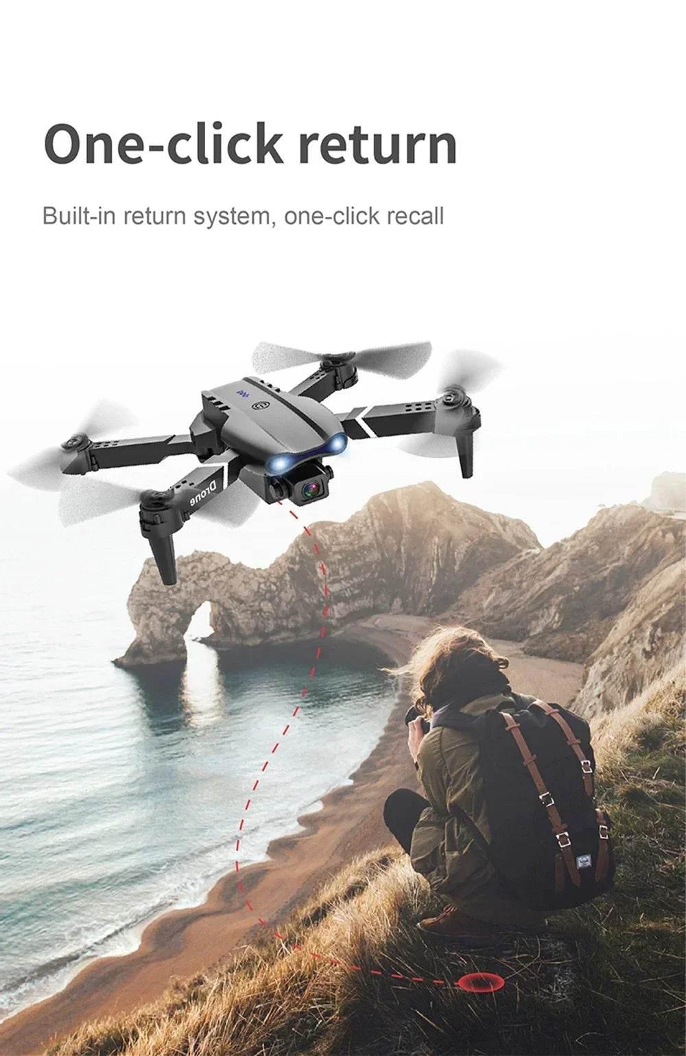 E99 Quadcopter Folding Drone Remote Control Handle Four Axis Aircraft HD Photography UAV Altitude Fixation - Empire P.E