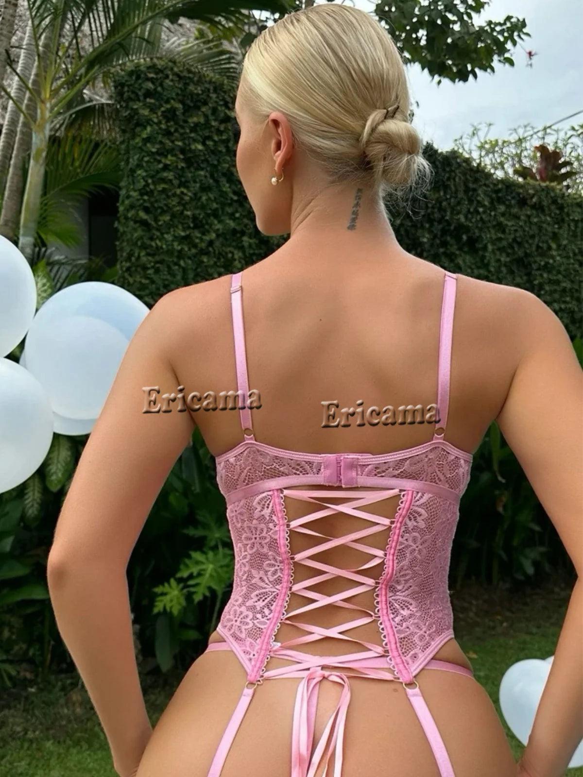 Sexy Lingerie Woman Lace Transparent Erotic Underwear Brief Sets - Empire P.E