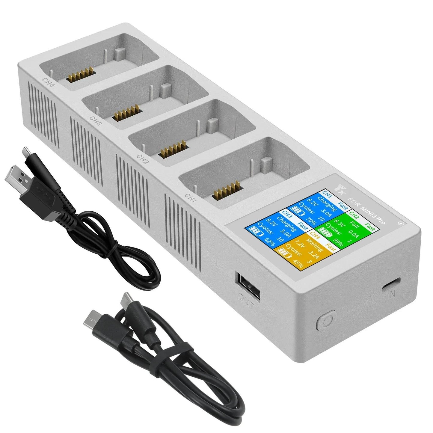4in1 Battery Charging Hub for DJI Mini 4 PRO Drone Charger 4 Batteries Intelligent Flight Battery For DJI Mini 3 Pro/Mini 3 - Empire P.E