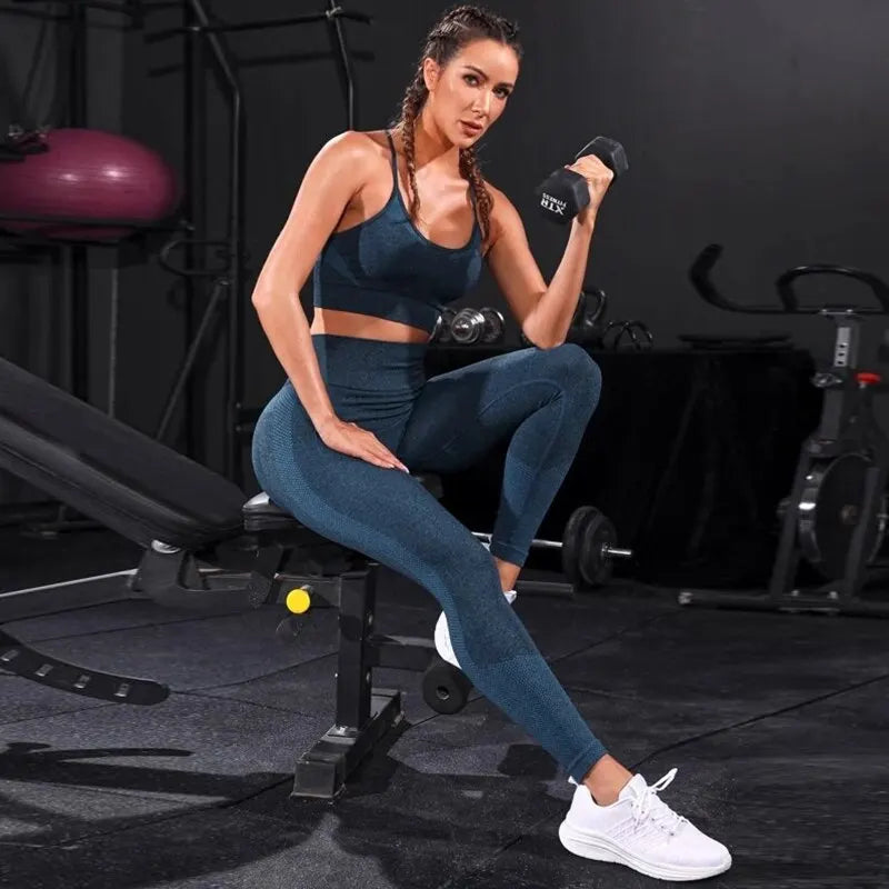 2 Pieces Women's Tracksuit Seamless Yoga Set - Empire P.E