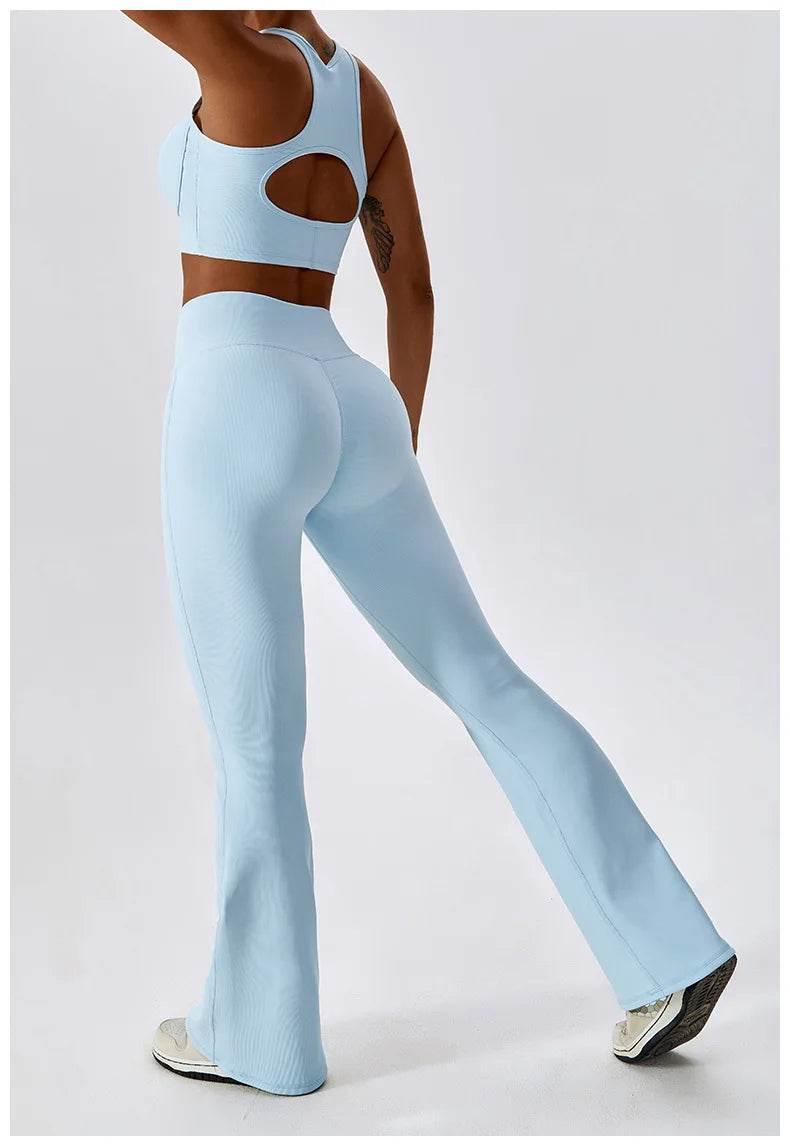 2PCS Seamless Yoga Set Gym Clothes Sportswear Yoga Suits For Women Fitness Rib Tracksuits Sports Bra Gym Leggings Sports Suits - Empire P.E