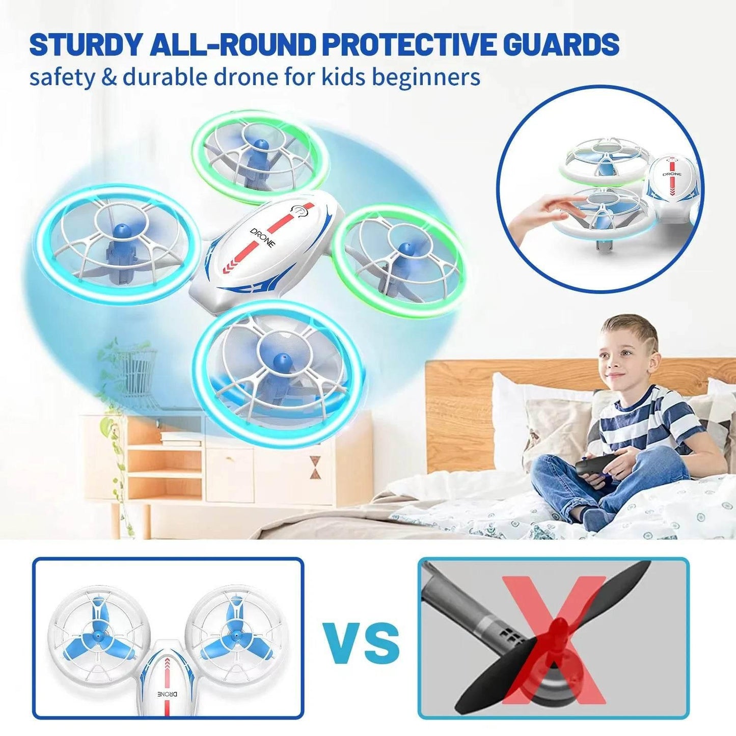 Mini RC Drone Helicopter with Auto Hover 360° Flights Headless Mode Altitude Hold RC Drone Quadcopter Toys for boys Gift - Empire P.E