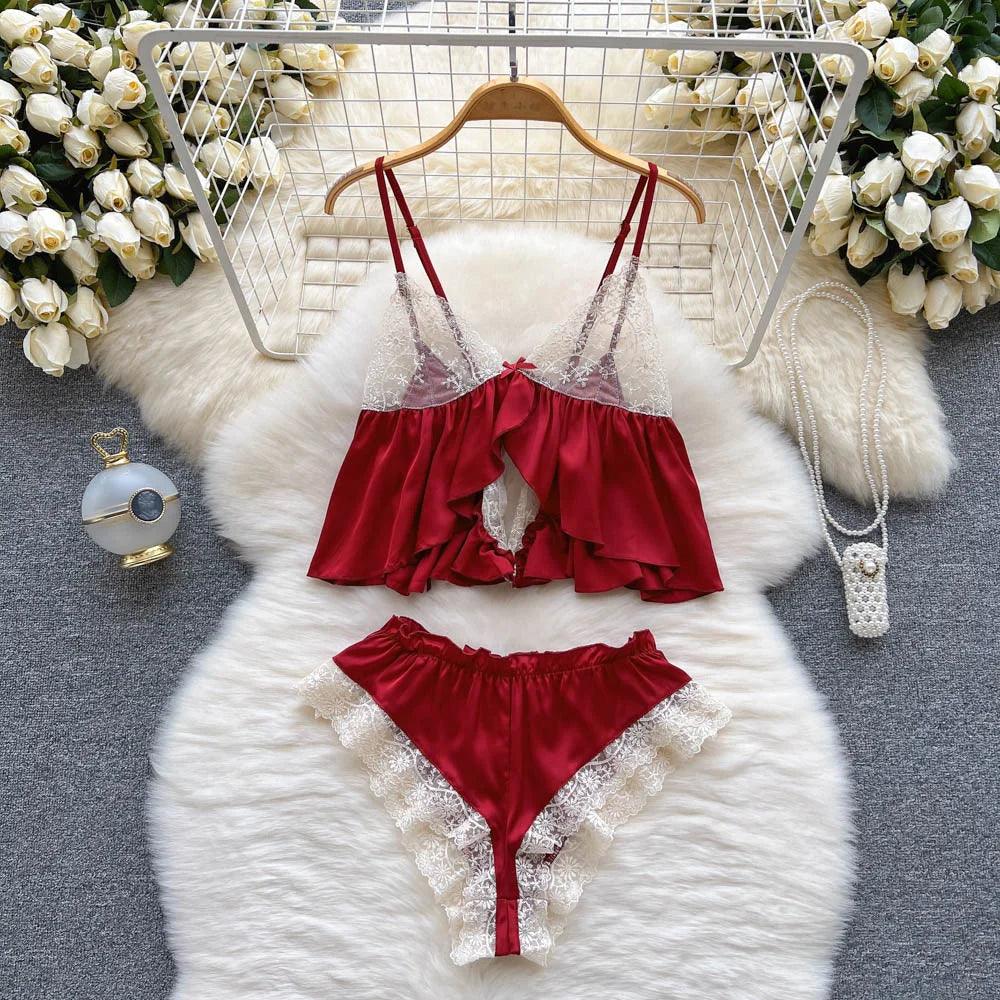 Hollow Out Cosplay Lingerie Lace Backless Jumpsuit - Empire P.E
