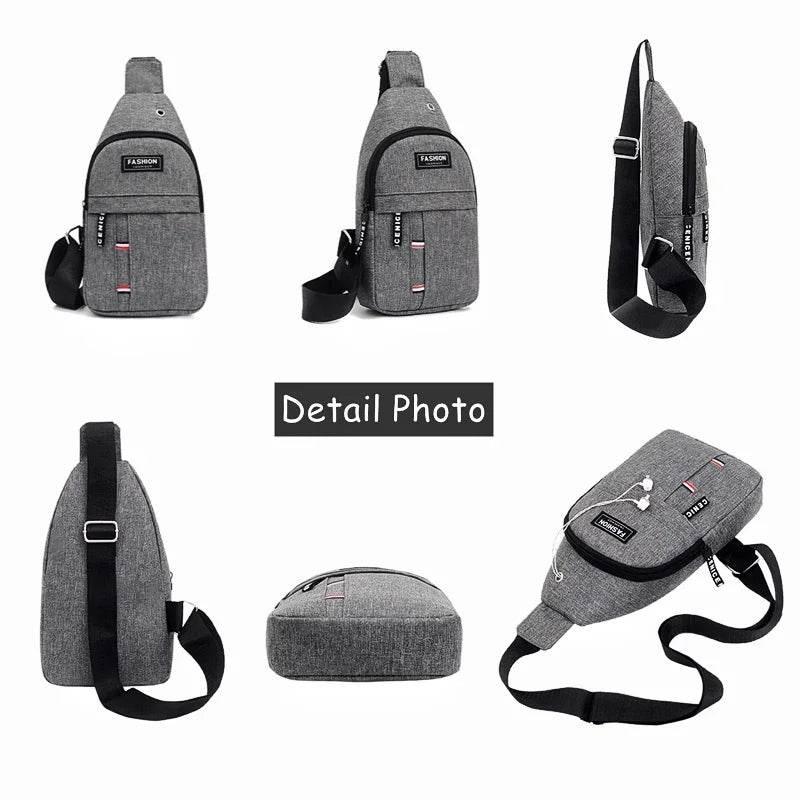 Durable & Spacious Men's Sling Backpack - Multifunctional Travel & Sport Bag with Phone Charging Port & Earphone Hole - Empire P.E