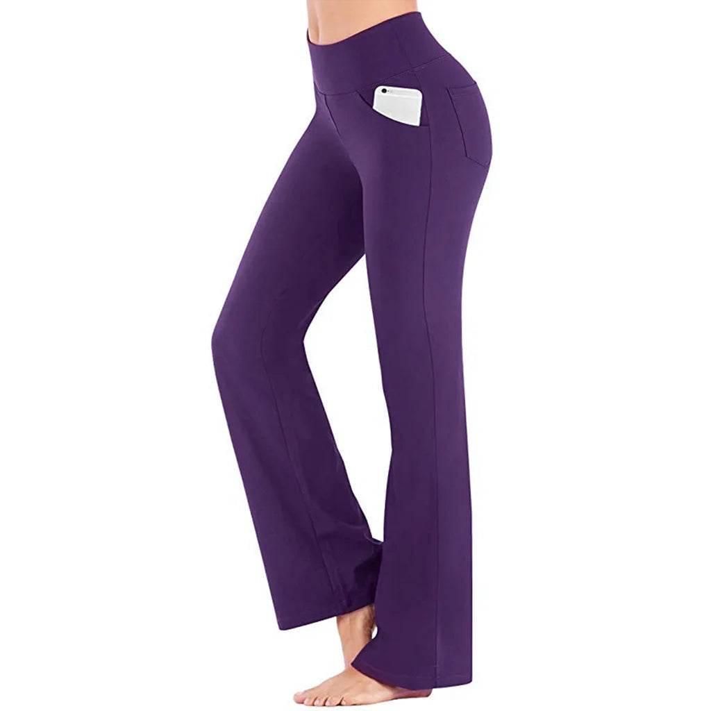 Ogilvy Mather Solid Elegant Female Lady Women's Legs Pants Palazzo Flared Wide Killer High Waist OL Ladies Career Long Trousers - Empire P.E