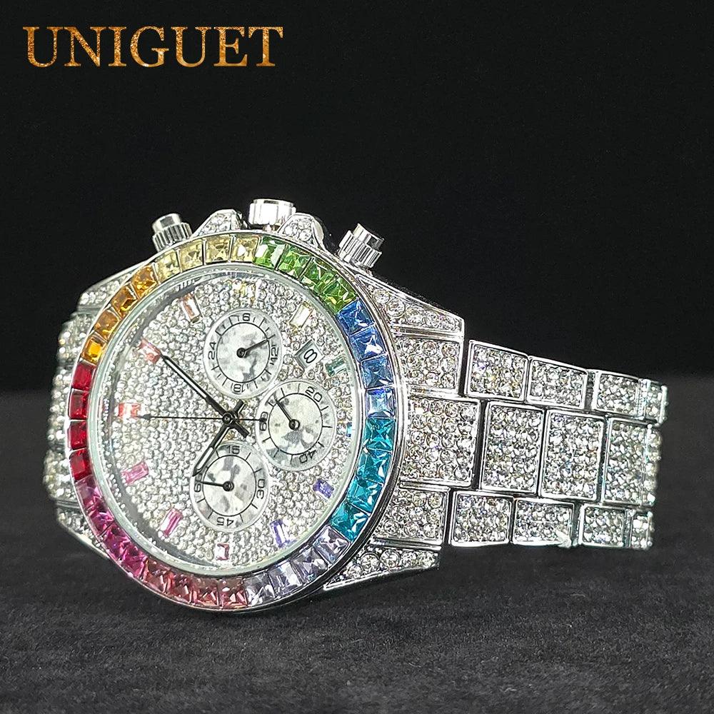Men's Watch Colorful Diamond Luxury Style - Empire P.E