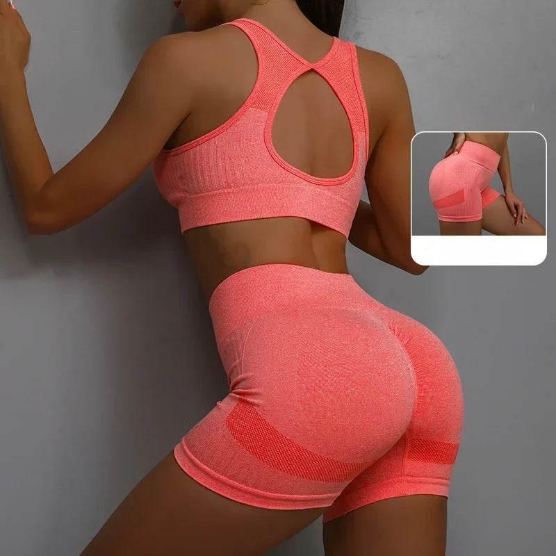 Yoga Suit Yoga Sports Underwear Women's Fitness Suit Vest Running Sports Yoga Shorts Set Yoga Set Workout Set - Empire P.E
