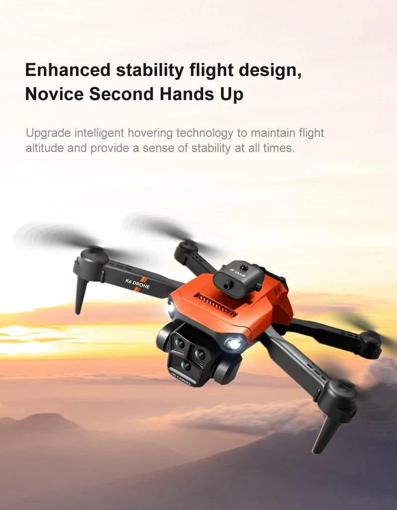 New light Flow professional UAV K6 MAX 4K HD three camera - Empire P.E