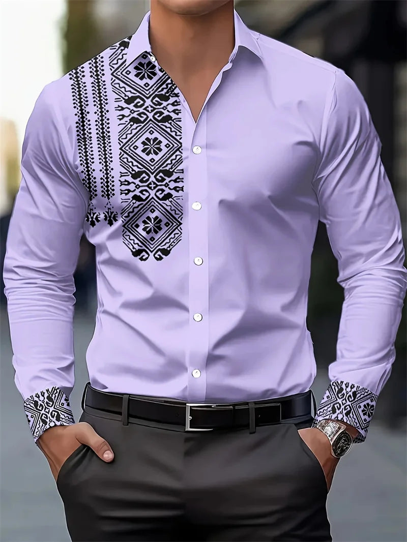 2025 new long sleeved men's printed shirt - Empire P.E