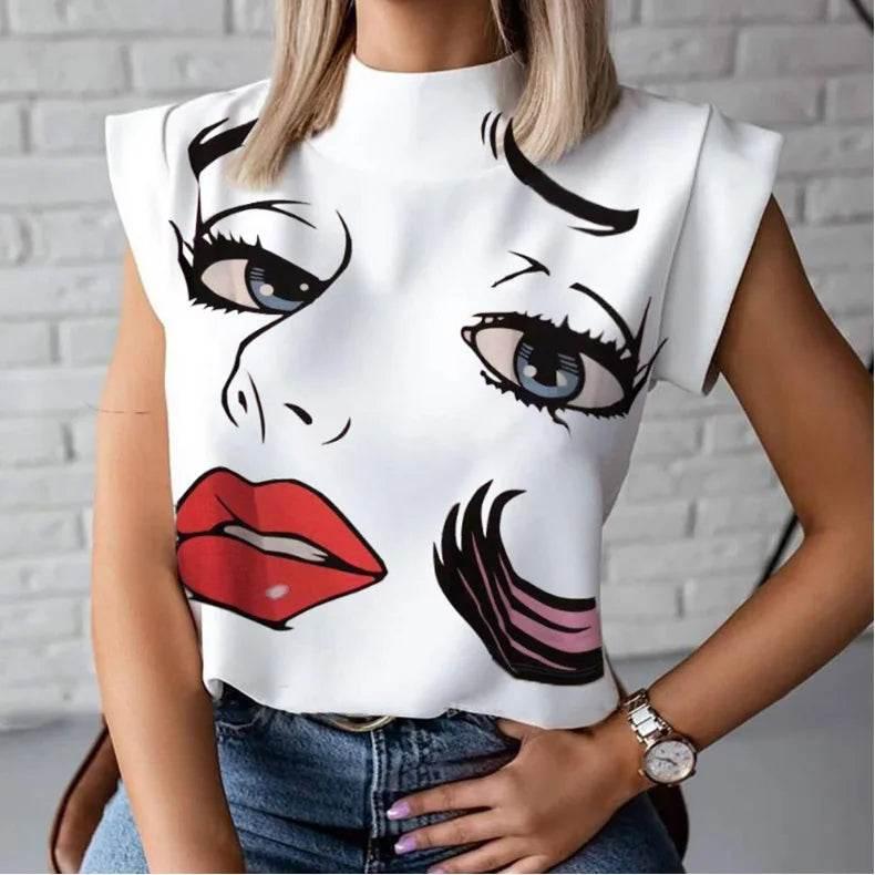 Stylish Women's Sleeveless Summer Tee Top - Empire P.E