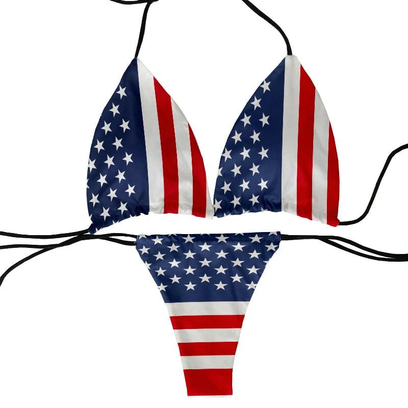 Fashion flag pattern printed swimsuit - Empire P.E