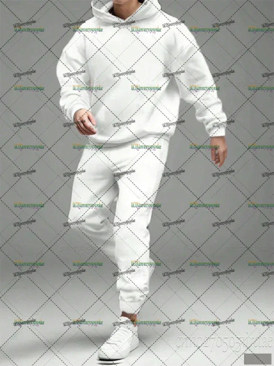 Men's Tracksuit Suit Autumn Fashion Warm Hoodie Sweatshirts Two Pieces Oversized