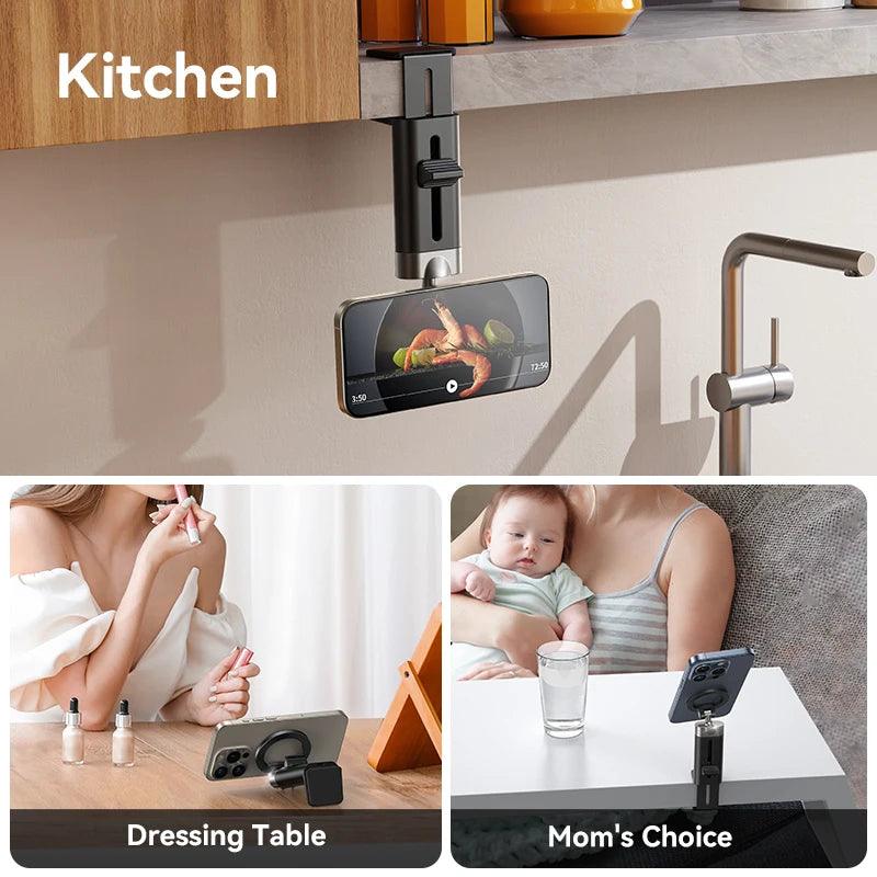 Joyroom Airplane Phone Holder Magnetic Travel Essentials Flexible Rotation Hands-Free Airplane Phone Mount for iPhone 15 Pro Max - Empire P.E