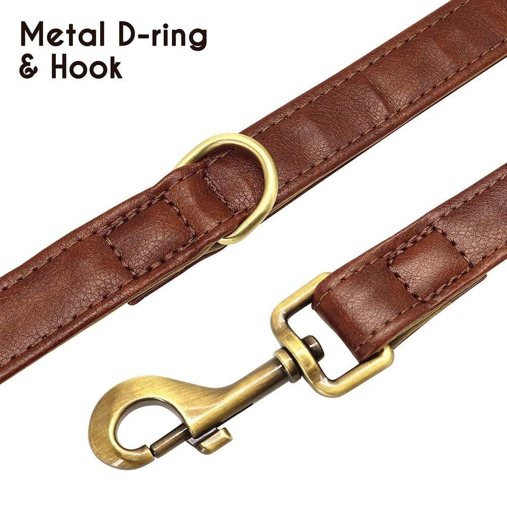 5ft Leather Dog Leash Durable Pet Walking Training Lead Leash Rope for Small Medium Large Dogs Pitbull Pug erman Shepherd - Empire P.E
