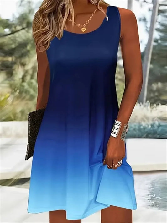 Women Tie-dye Gradient Streetwear Mini Dresses - Empire P.E