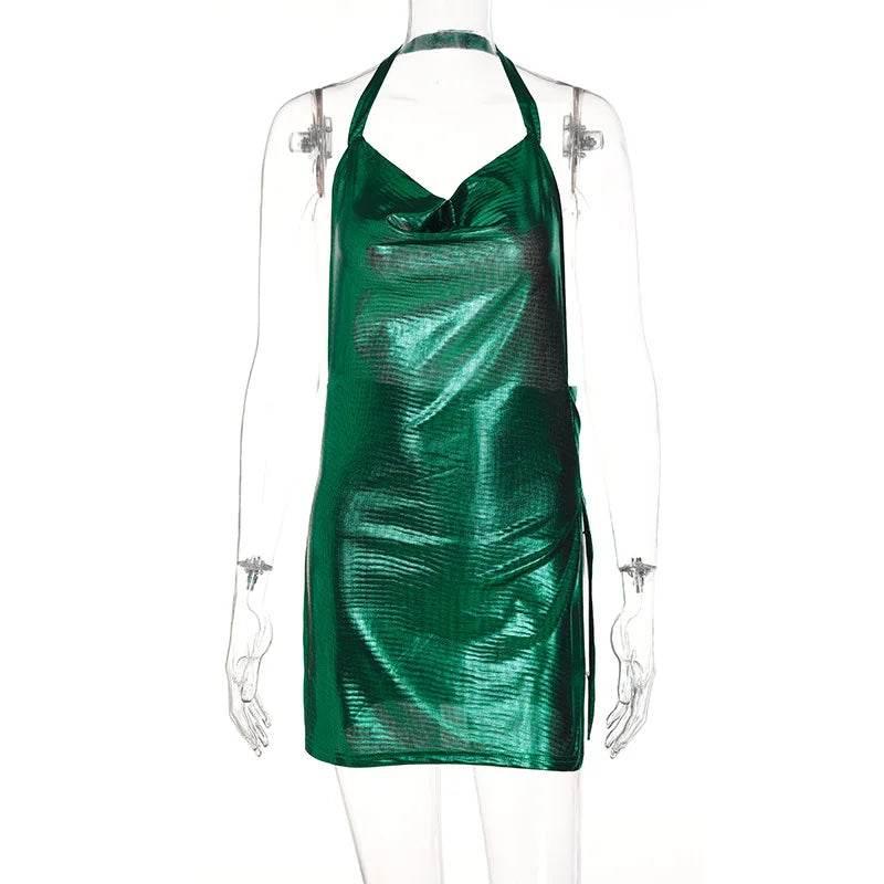 Elegant Short Dress with Hanging Neck Backless - Empire P.E
