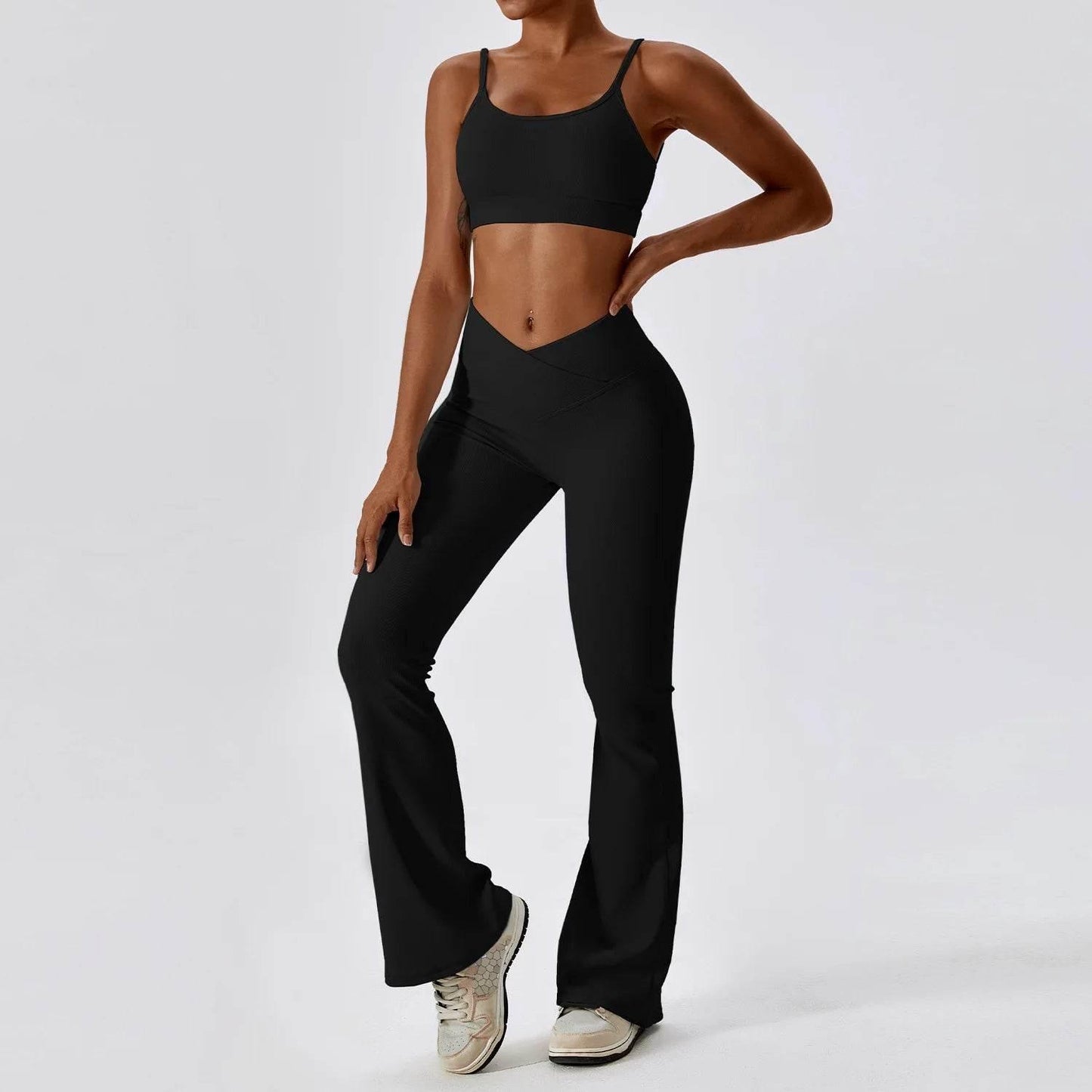 2PCS Seamless Yoga Set Gym Clothes Sportswear Yoga Suits For Women Fitness Rib Tracksuits Sports Bra Gym Leggings Sports Suits - Empire P.E