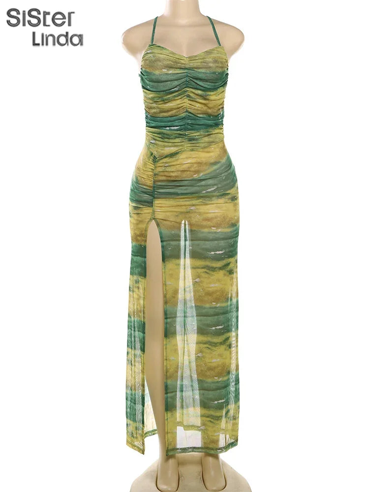 Women's Vintage Contrast Long Dress