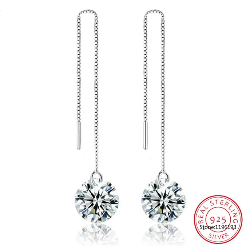 1CT Moissanite Long Drop Earrings - Empire P.E