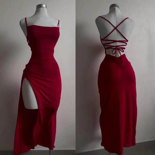 2024 explosive new dress summer high sensibility halter strap Spice Girl bag hip dress - Empire P.E