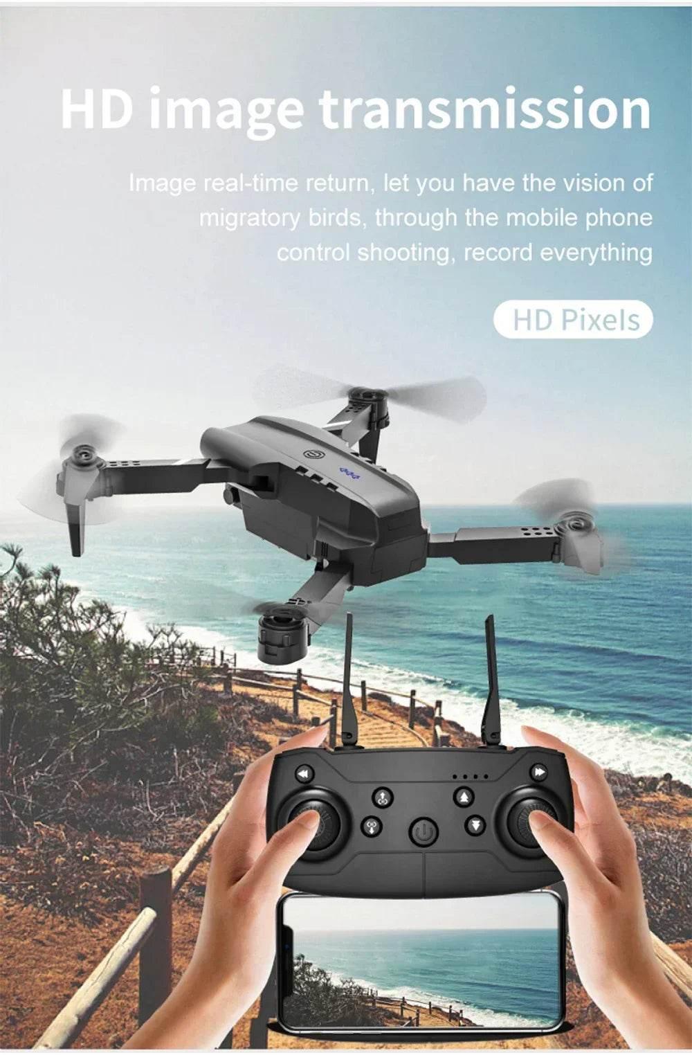 E99 Quadcopter Folding Drone Remote Control Handle Four Axis Aircraft HD Photography UAV Altitude Fixation - Empire P.E