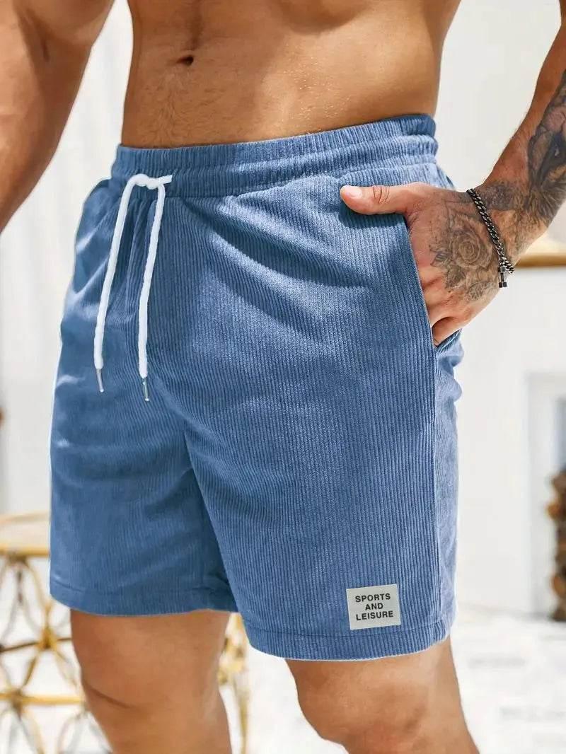 Men's new solid colour lace-up sweatpants shorts - Empire P.E