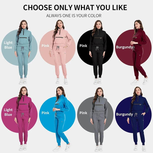 Long Sleeved Spa Uniforms High Quality Beauty and Health Workwear Scrubs Suits Tops+pants Scrubs Shirt with Pockets Work Clothes - Empire P.E