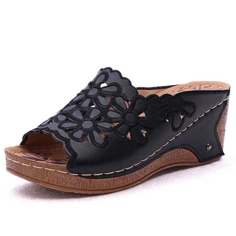 Sandals Shoes Women Summer Comfortable Women Shoe Slides Shoes Woman Wedge Walking Shoes Party Female Footwear Slippers Woman - Empire P.E