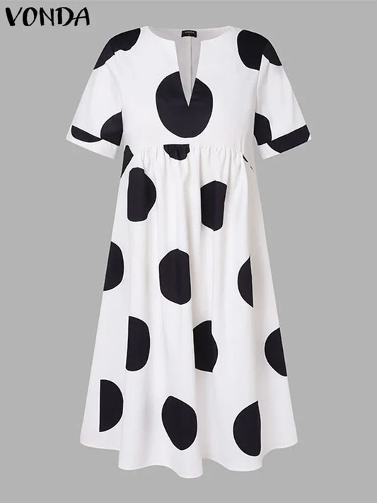 VONDA Plus Size 5XL Women Dress 2025 - Empire P.E