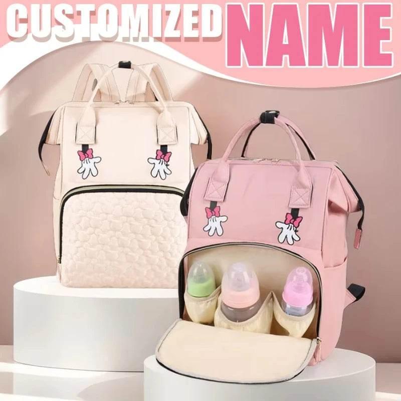 Personalized Name Mommy Bag Multi-functional Double Shoulder Storage Diaper Backpack for Outdoor Traveling Mom Gift - Empire P.E