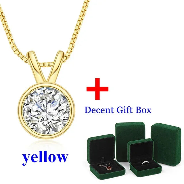 1-2ct D color Moissanite Diamond 18K Gold Plated Classic Necklaces - Empire P.E