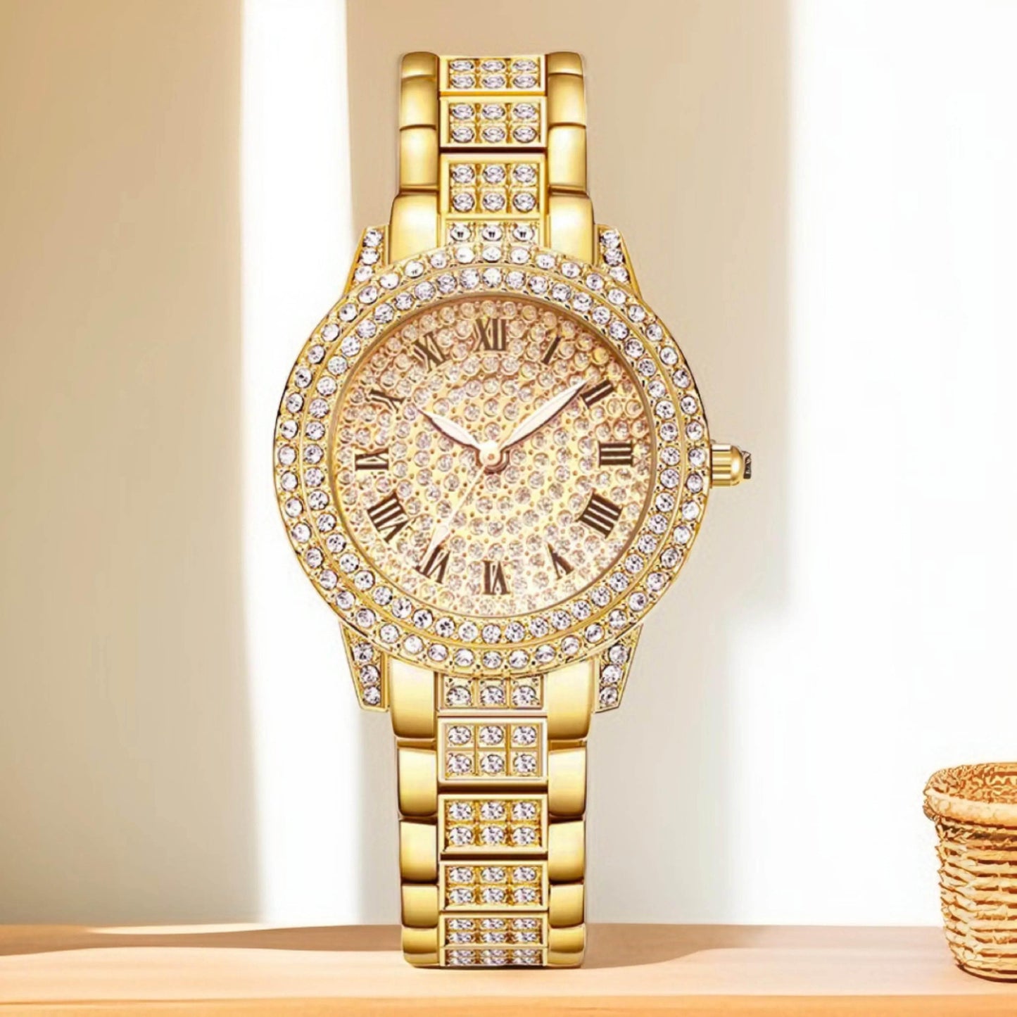 Hip Hop Quartz Watch Women Lady Iced Out Gold Watches Luxury Female Clock Fashion Quartz Watch for Women - Empire P.E