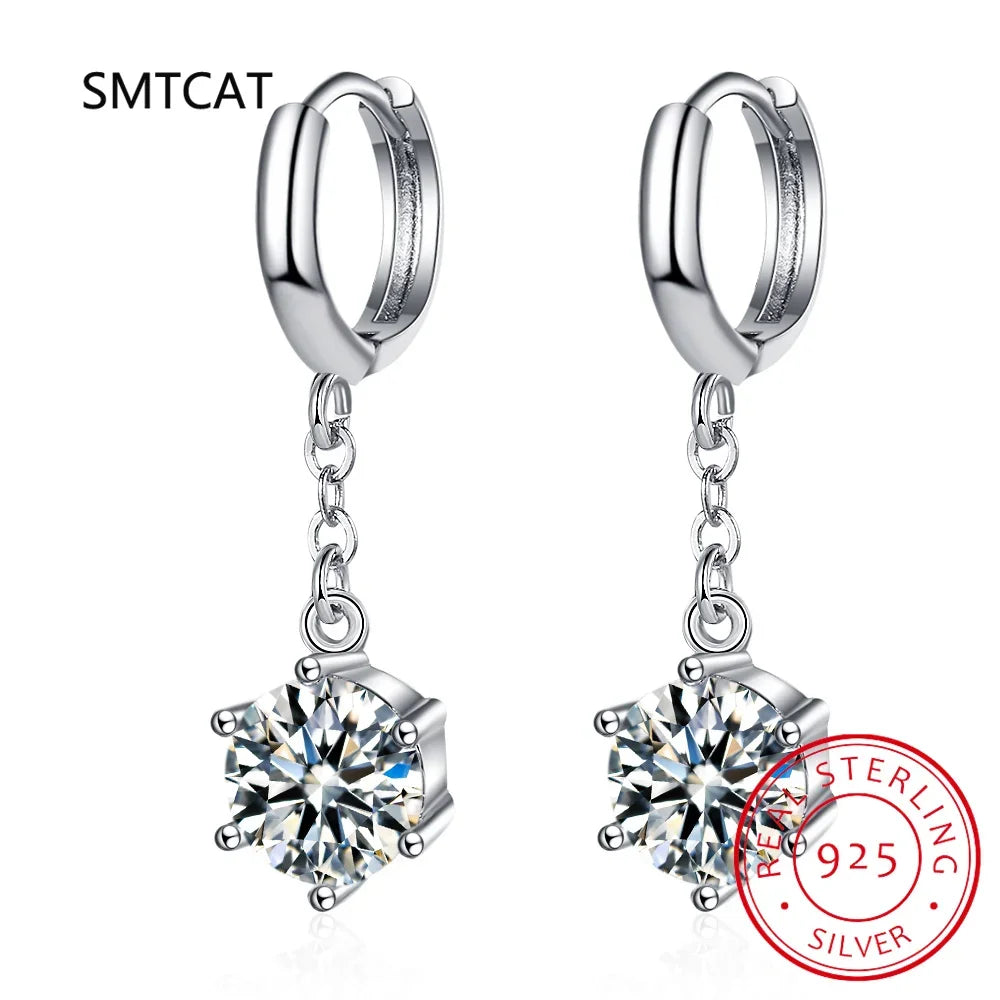 1CT Moissanite Long Drop Earrings - Empire P.E