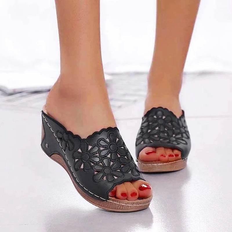 Sandals Shoes Women Summer Comfortable Women Shoe Slides Shoes Woman Wedge Walking Shoes Party Female Footwear Slippers Woman - Empire P.E