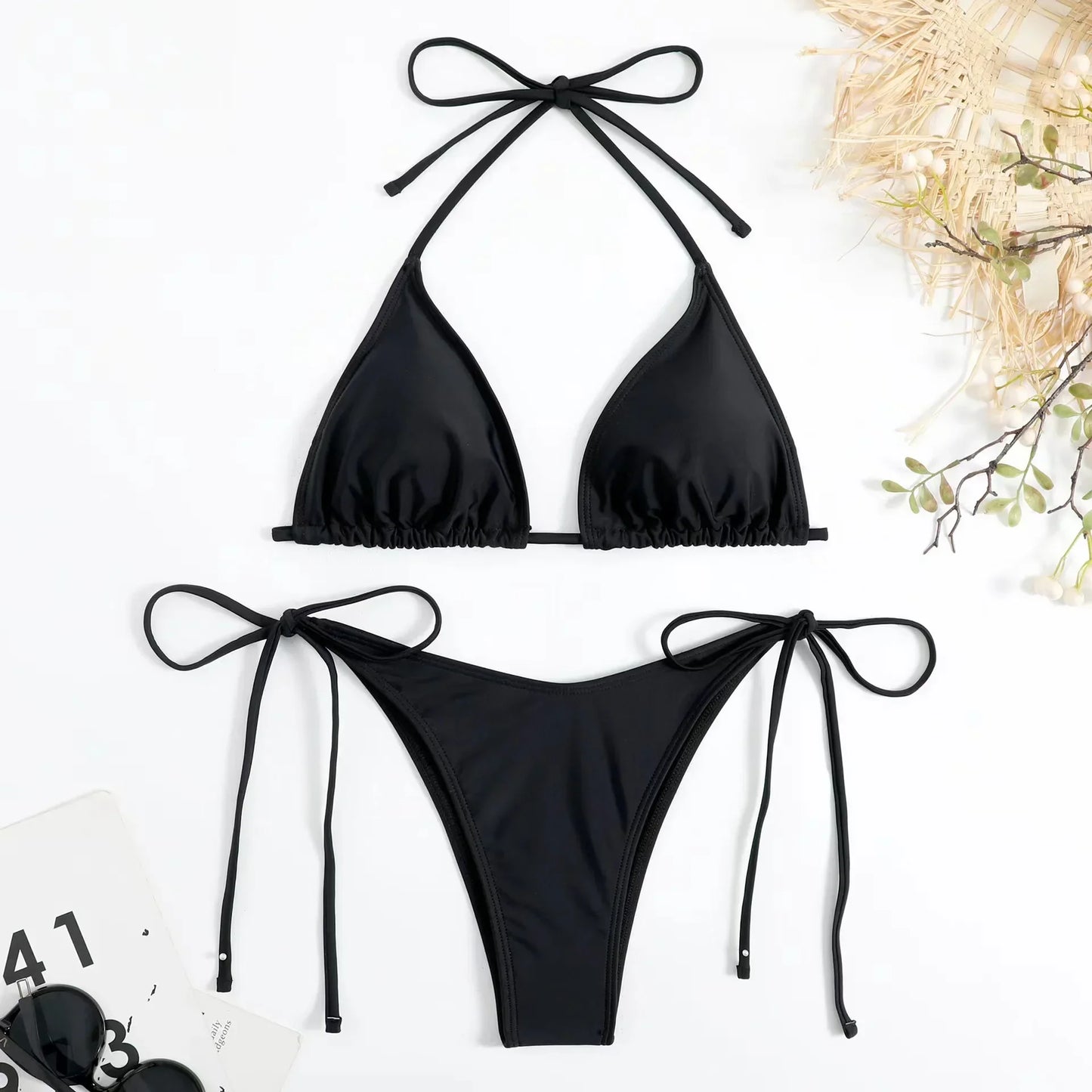 Women Thong Bikini Set Side Lace-up Sexy Swimsuit - Empire P.E