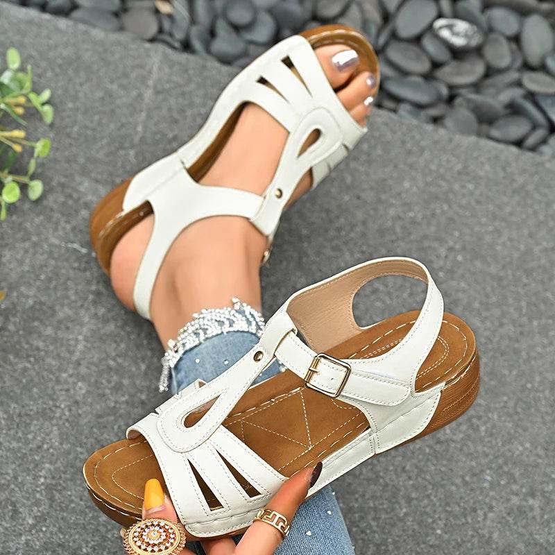 2025 Summer Women Wedge Sandals Lightweight Ankle Buckle Platform Gladiator Sandals Woman Peep Toe Non Slip Beach Sandles 36-43 - Empire P.E