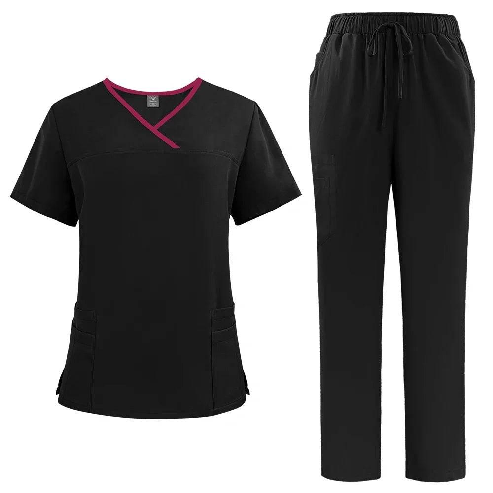 Solid Color Breathable Nursing Scrubs Women Uniforms - Empire P.E