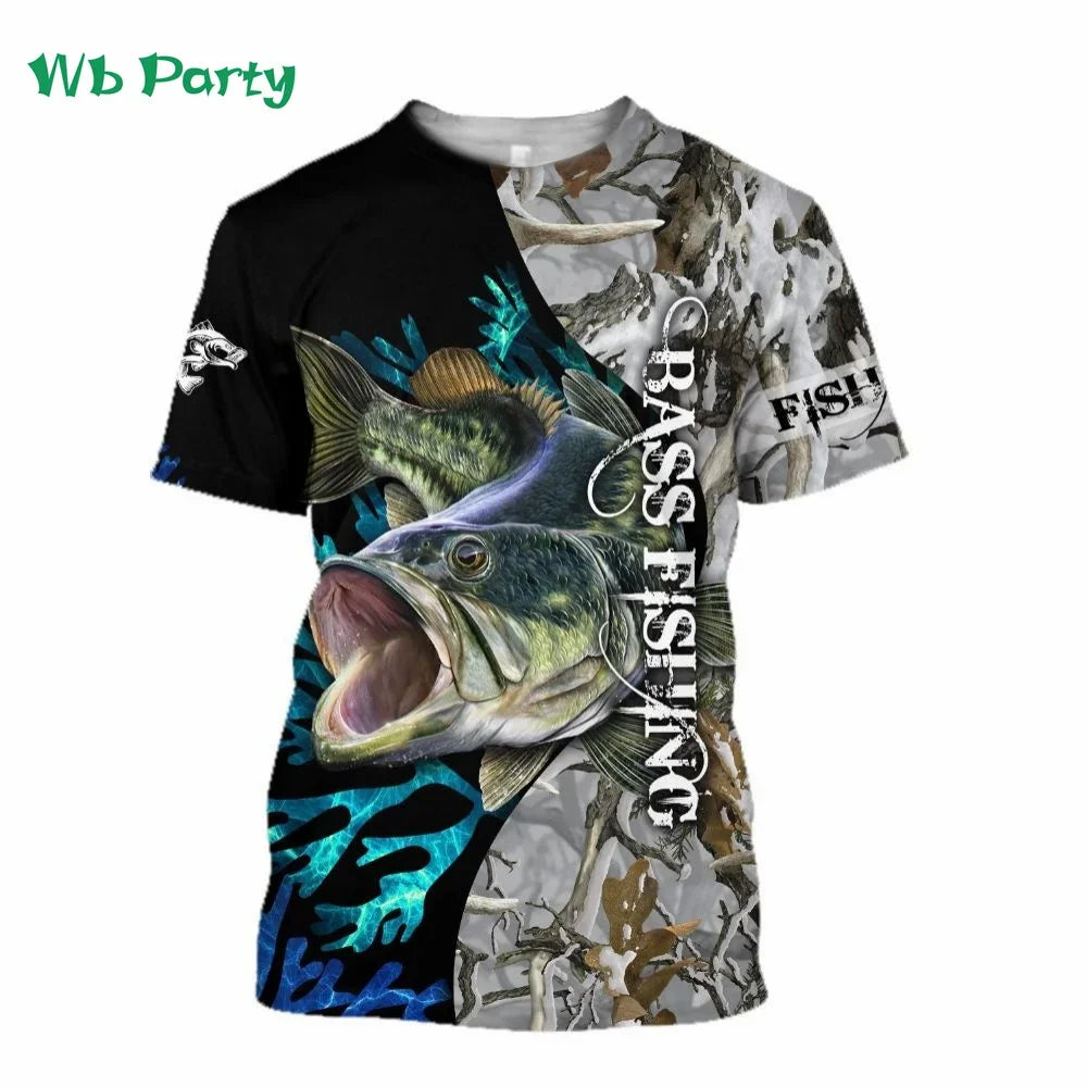 Men Shirts Graphic Tee Fish Print Short Sleeved - Empire P.E