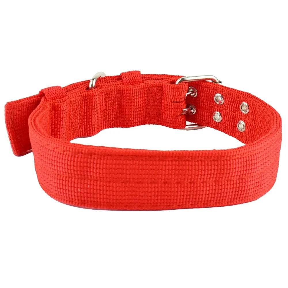Heavy Duty Wide Military Thick Dog Collars for Large Dogs Adjustable Strong Nylon Tactical Pet Collar with 2-Rows Metal Buckle - Empire P.E