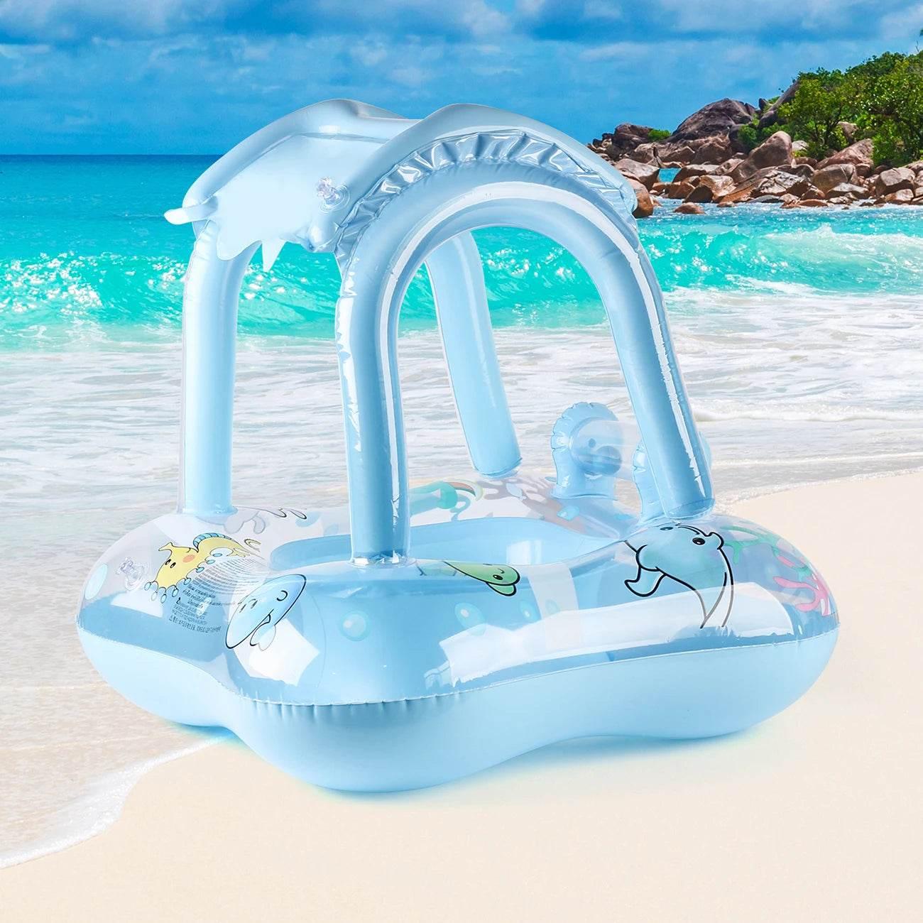 1pc Pool floats with canopy for Kids, Toddler Infant Pool Float for Baby,Swimming Ring Floaties for Pool,Beach Toys for Party - Empire P.E