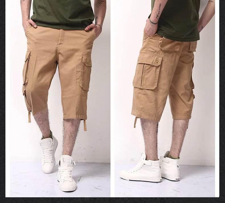 New Men's Trend Loose Large Size Cotton Shorts Multi Pocket - Empire P.E