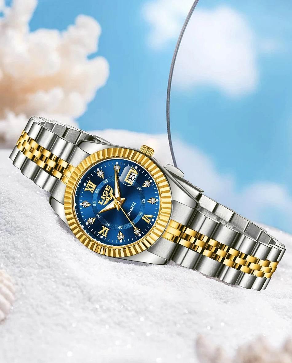 LIGE Top Luxury Watches For Women Vintage Fashion Ladies Watch Waterproof Date Stainless Quartz Wristwatches Reloj Mujer 2025 - Empire P.E