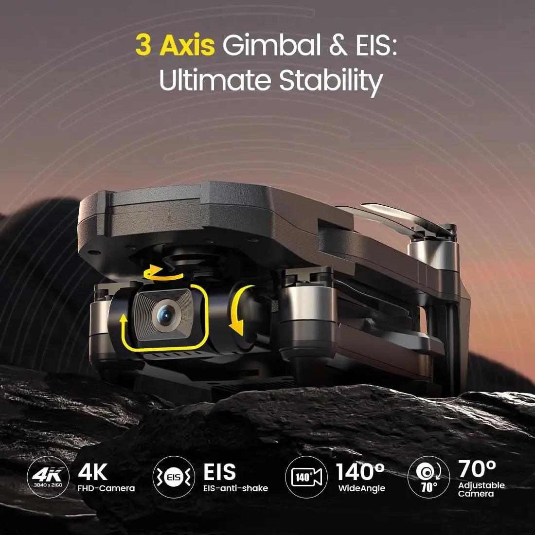 Holy Stone HS720R 3-Axis Gimbal Drone: 4K EIS, Foldable - Empire P.E