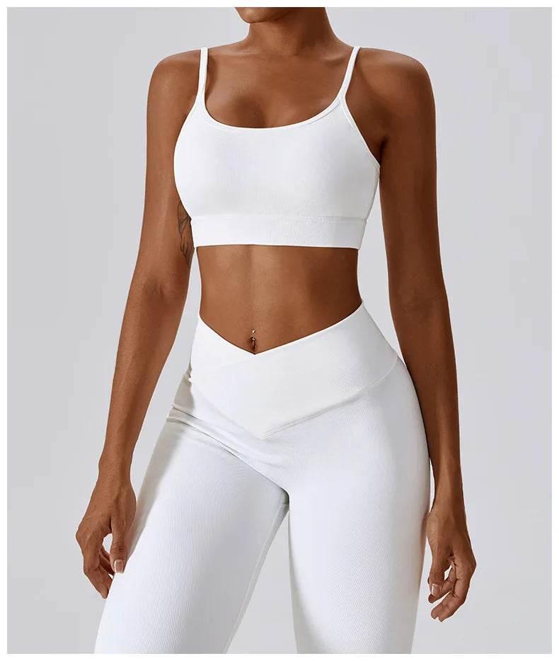 2PCS Seamless Yoga Set Gym Clothes Sportswear Yoga Suits For Women Fitness Rib Tracksuits Sports Bra Gym Leggings Sports Suits - Empire P.E